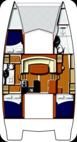 Leopard 39 Sailing Catamaran Grundriss