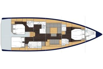 Bavaria C50 Style - 3 + 1 cab. Grundriss