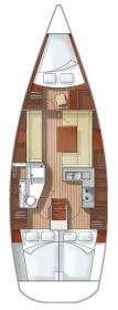 Hanse370-layout Innenansicht