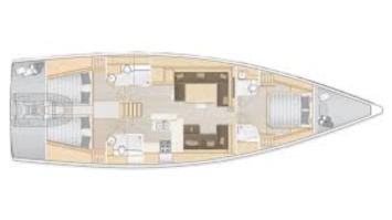 Hanse 588 - 3 + 1 cab. Grundriss