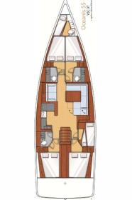 Oceanis55-layout Innenansicht