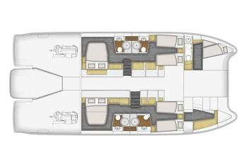 Fountaine Pajot Queensland 55 4+1 cab Grundriss