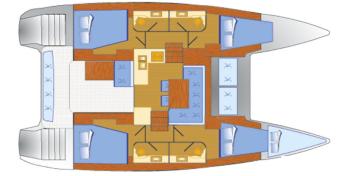 Lagoon 40 - 4 + 1 cab. Grundriss