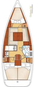 Oceanis34-layout Innenansicht