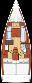 Oceanis35-layout Innenansicht