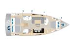 Yachtcharter Hanse460 3cab layout