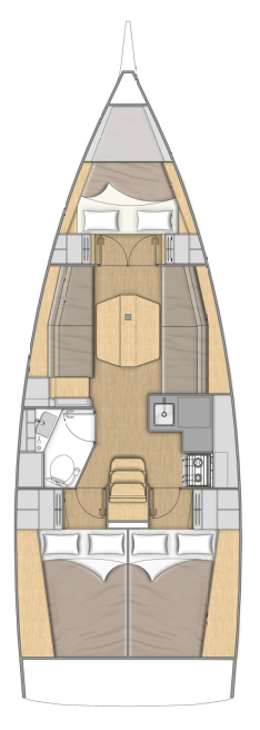Yachtcharter Oceanis34 Rookie layout