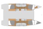Yachtcharter FountainePajotElba45 42cab Cerulean layout