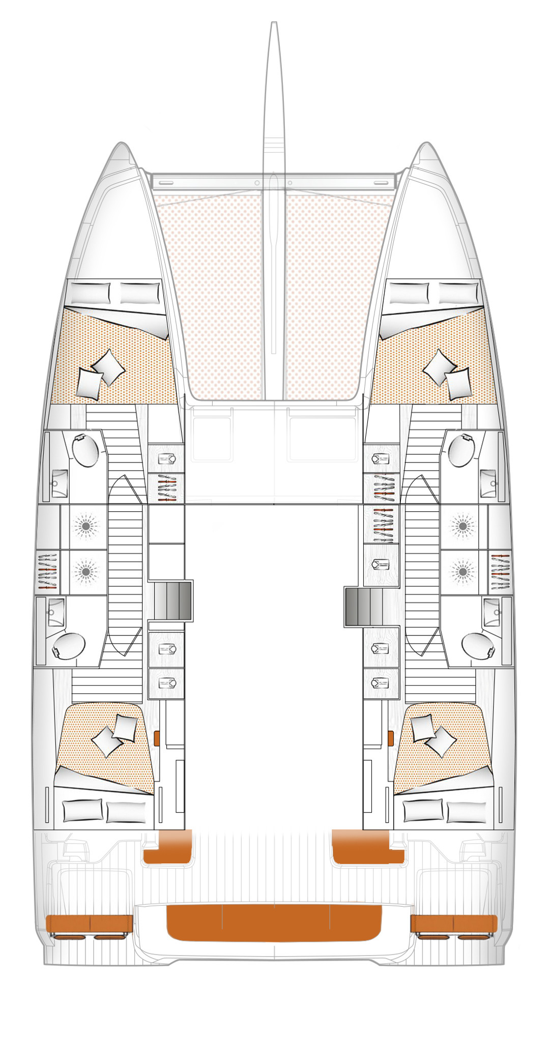 Yachtcharter Excess14 42cab Blue Kiss layout