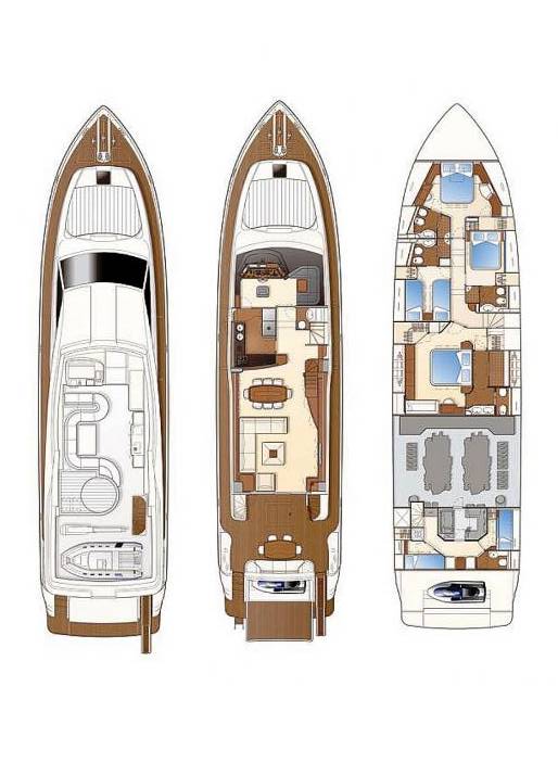 Yachtcharter FerrettiYachts830Flybridge Lidia layout