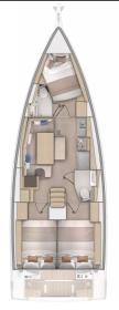 Oceanis37-layout Innenansicht