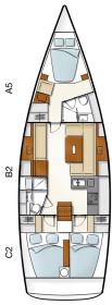 Hanse430-layout Innenansicht