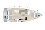 Yachtcharter Hanse460 4cab layout