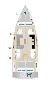 Hanse460-4cab-layout Innenansicht