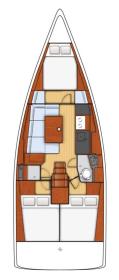 Oceanis38-layout Innenansicht