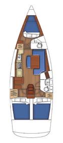 Oceanis40-layout Innenansicht