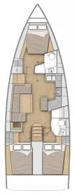 Oceanis40-layout Innenansicht