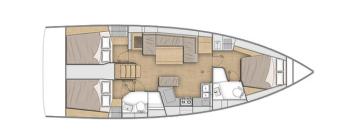 Oceanis40-layout Innenansicht