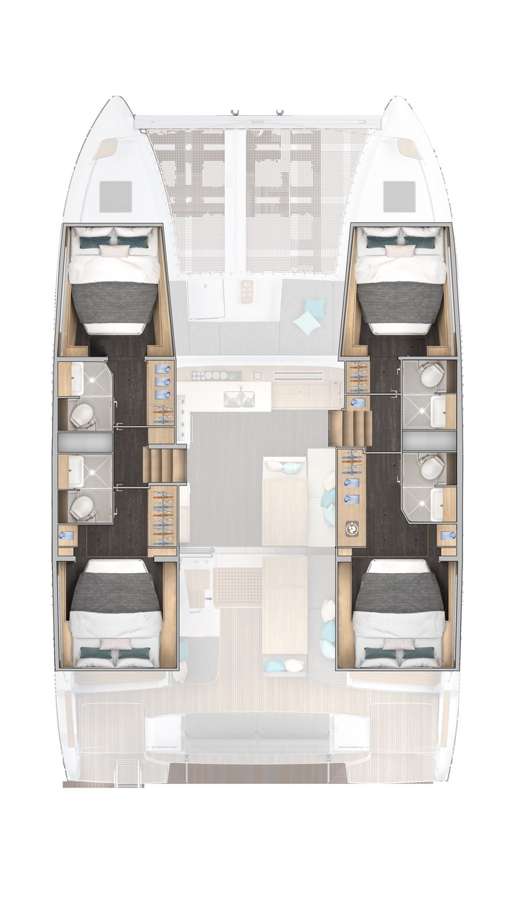 Yachtcharter Lagoon43 42cab Bunga Bunga layout