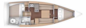 Yachtcharter Dufour360GL layout