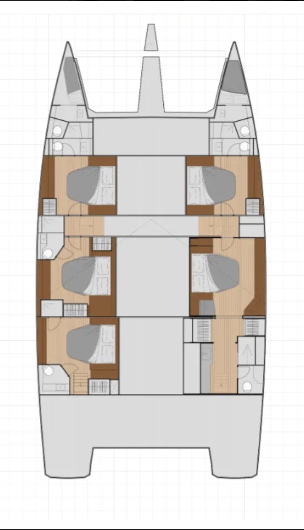 Yachtcharter FountainePajotSamana59 Caffe di Sicilia layout
