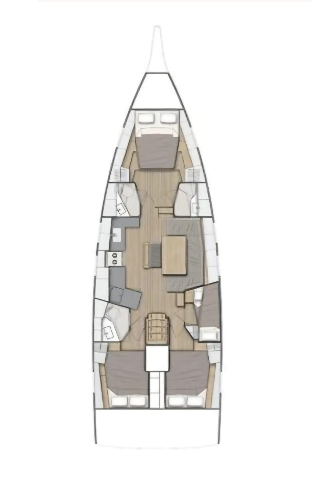 Yachtcharter Oceanis47 4cab NN layout