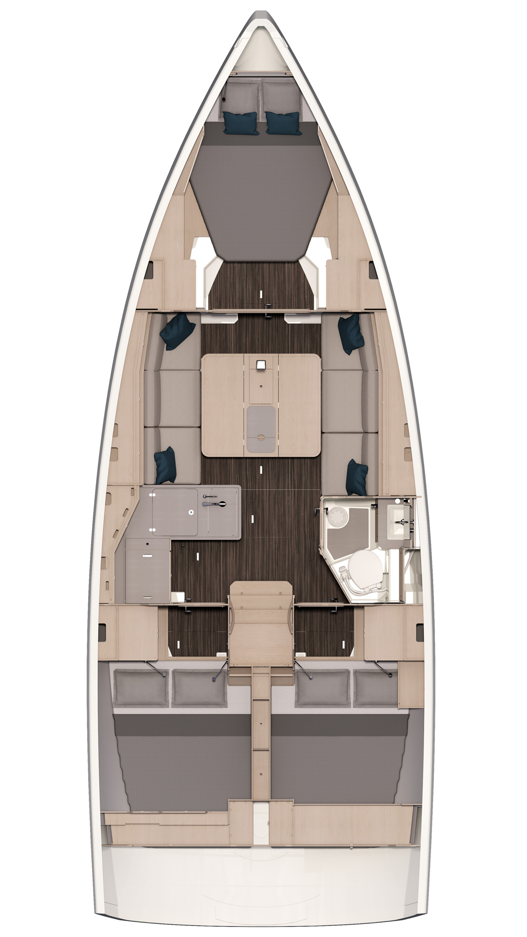 Yachtcharter Dufour37 Margaux layout