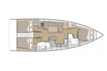 Oceanis40-layout Innenansicht