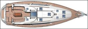 Yachtcharter Sun Odyssey 44 i Decksplan 3 Cab 3 WC
