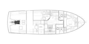 Cyrus 13.8 flybridge Grundriss